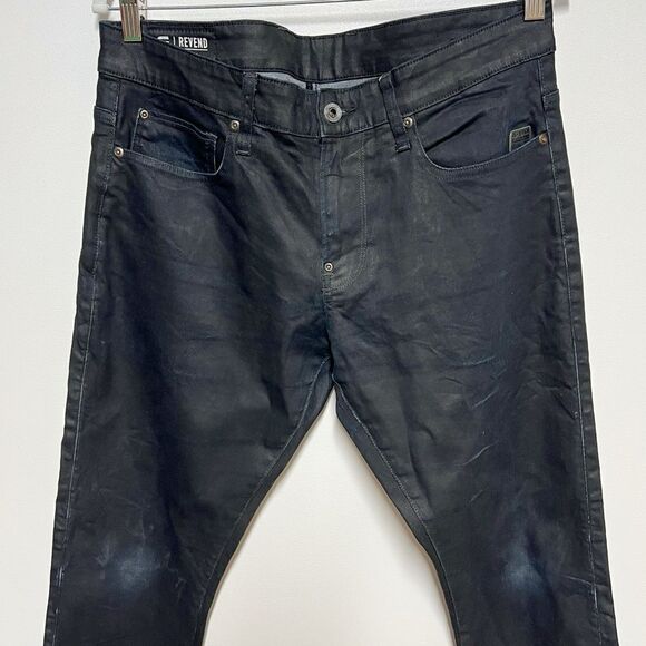 G-Star Revend Skinny Black Waxed Jeans Mens Sz 32/32 - Picture 8 of 10
